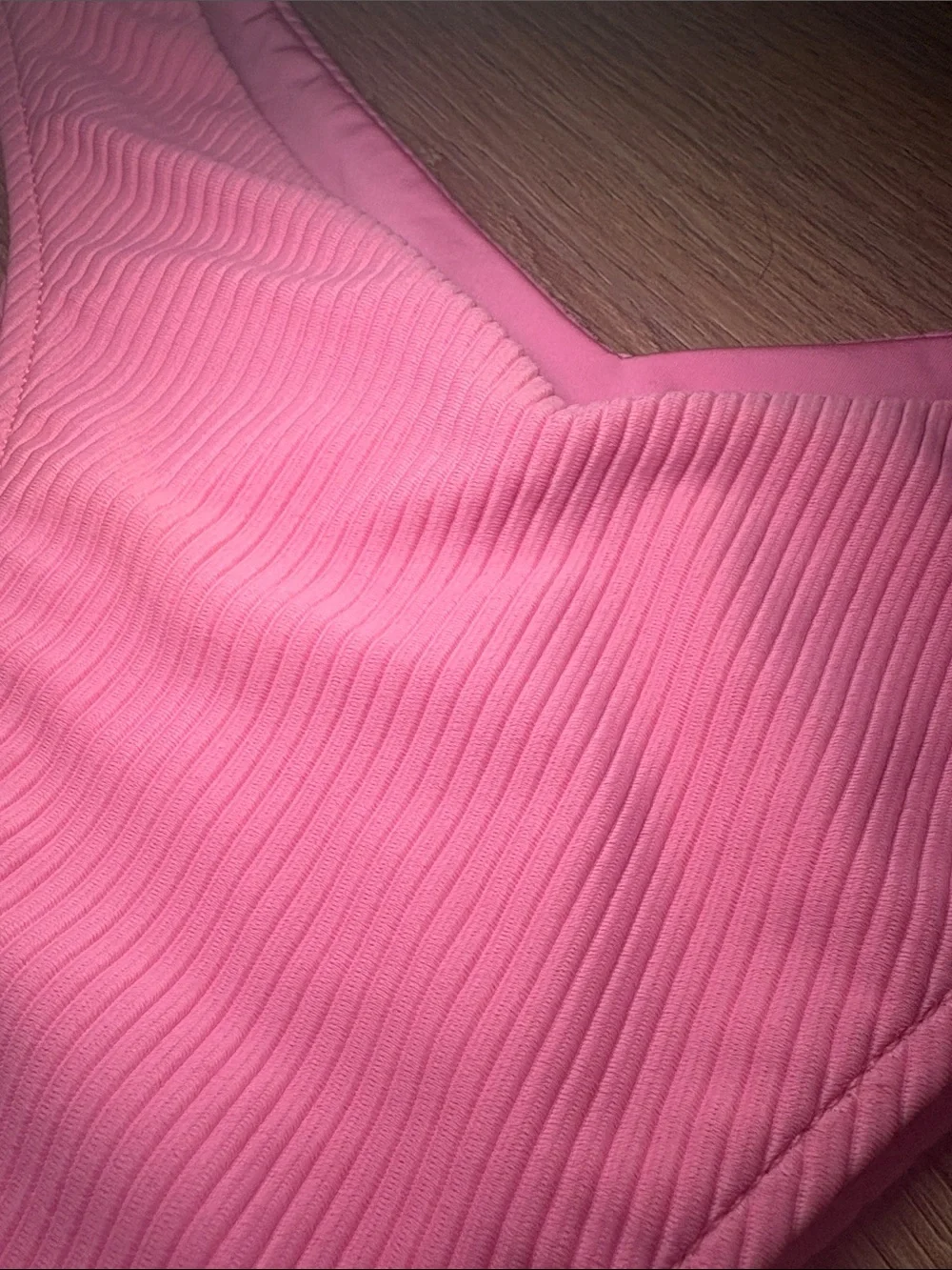 NWT Frankie's Bikinis Bright Pink Ribbed High-Cut Bikini Bottom